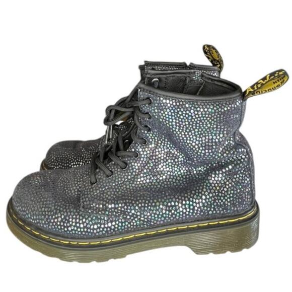 Unisex Dr. Martens Pascal 1460 Lace-Up Metallic Suede Combat Boot SZ M4/W5 Black - Picture 1 of 7